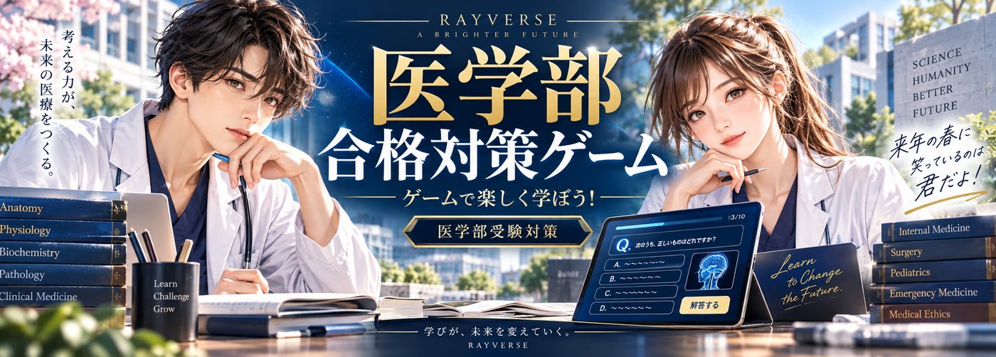 医学部合格対策ゲーム。ゲームで楽しく学ぼう。医学部受験対策。